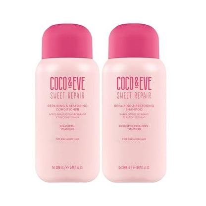 Coco & Eve Repair & Restore Shampoo & Conditioner Bundle – Hydrating & Strengthening Set for Damaged, Color Treated Hair – Deeply Nourish, Reduce Split Ends & Breakage (18.94 Fl Oz) Avelisse
