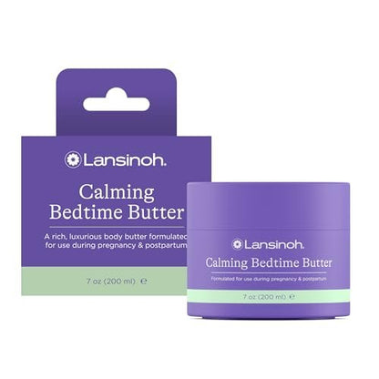 Lansinoh Magnesium Bedtime Butter Body Lotion for Pregnant Moms – Calm Magnesium Lotion for Aching Muscles, Promote Relaxation & Ease Cramps, 7 oz