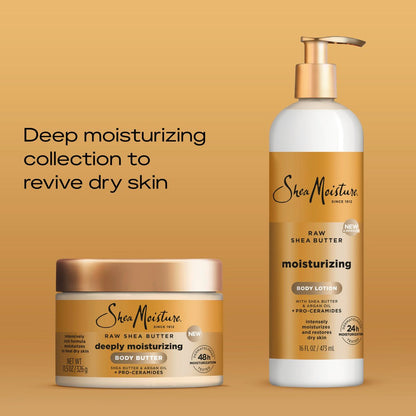 SheaMoisture Moisturizing Body Lotion with Raw Shea Butter, Argan Oil and Pro-Ceramides – Restoring Dry Skin, 24H Moisture, 16 oz