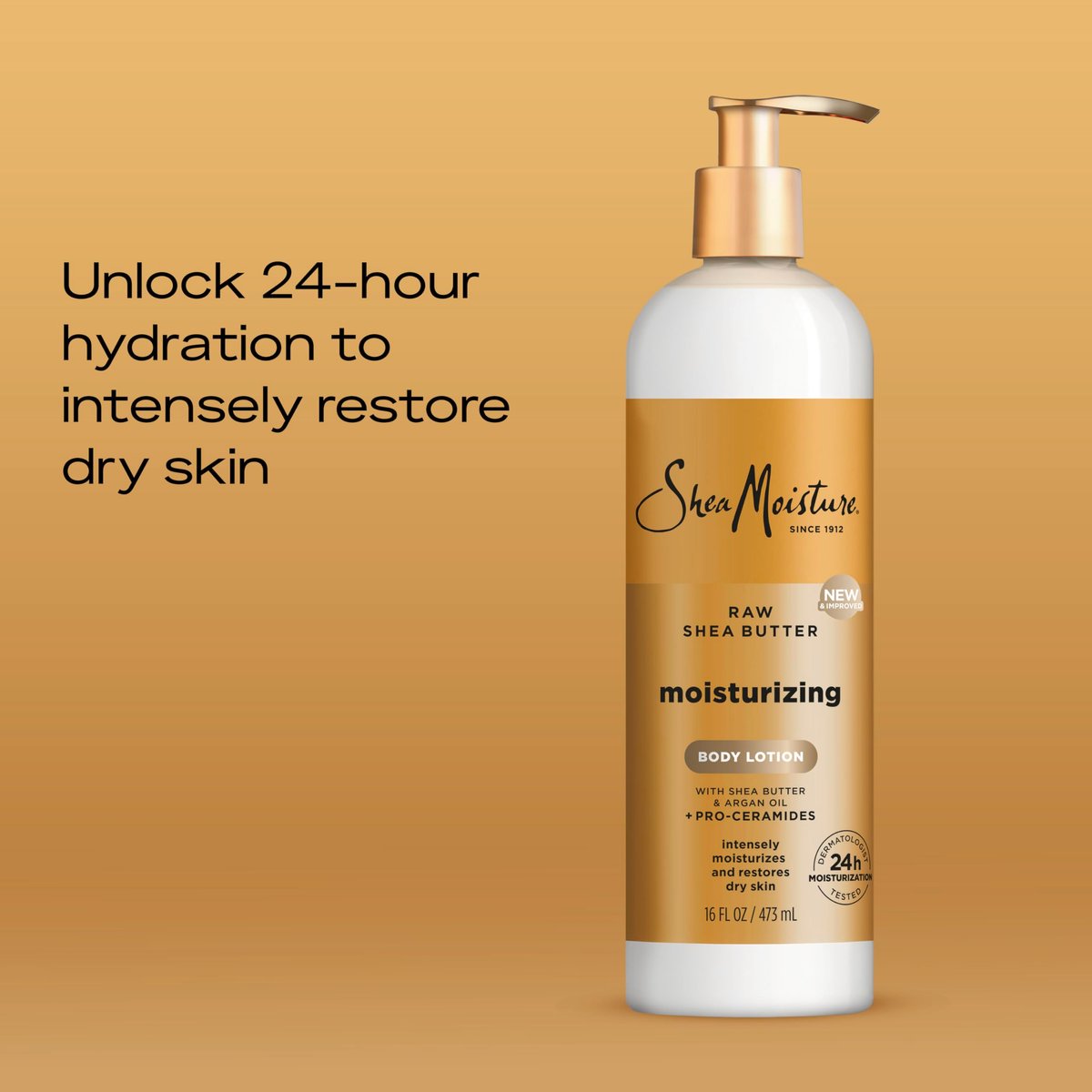 SheaMoisture Moisturizing Body Lotion with Raw Shea Butter, Argan Oil and Pro-Ceramides – Restoring Dry Skin, 24H Moisture, 16 oz - görsel 6
