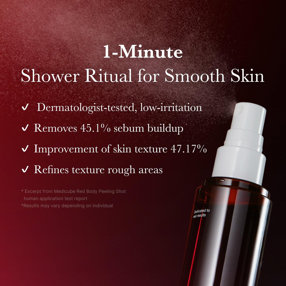 medicube Red Body Peeling Shot - AHA + BHA Exfoliating Body Spray for Smooth Skin, Treats Strawberry Skin & Bumps, 3.88 oz Avelisse