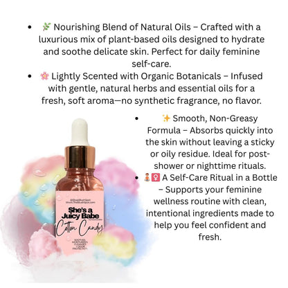 The Blush Spot Cotton Candy Yoni Oil for Women – Feminine Intimate Oil for pH Balance, Ingrown Hairs & Moisturizing – Sweet Scented Natural Daily Feminine Care (1 Fl Oz) Avelisse