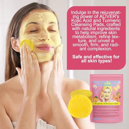40pcs Turmeric Cleansing Pads - Face Pads for Dark Spots - Turmeric Infused Foaming Exfoliating Pads - Remove Excess Keratin - Gentle & Non-Irritating for Face & Body - görsel 16