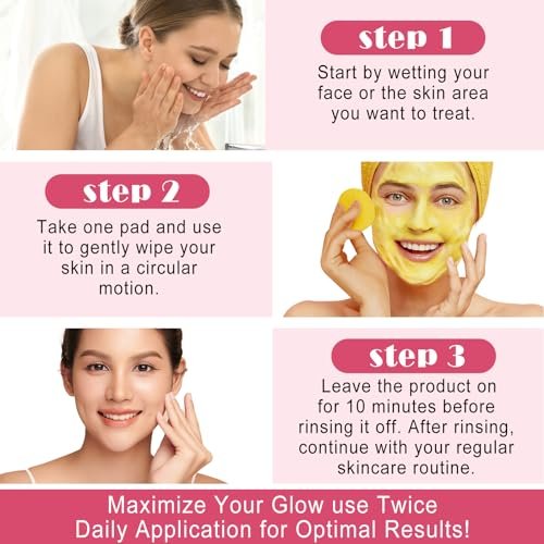 40pcs Turmeric Cleansing Pads - Face Pads for Dark Spots - Turmeric Infused Foaming Exfoliating Pads - Remove Excess Keratin - Gentle & Non-Irritating for Face & Body - görsel 10
