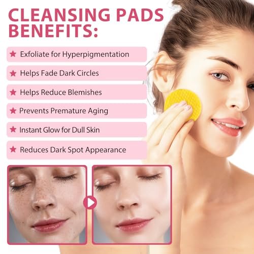 40pcs Turmeric Cleansing Pads - Face Pads for Dark Spots - Turmeric Infused Foaming Exfoliating Pads - Remove Excess Keratin - Gentle & Non-Irritating for Face & Body - görsel 6