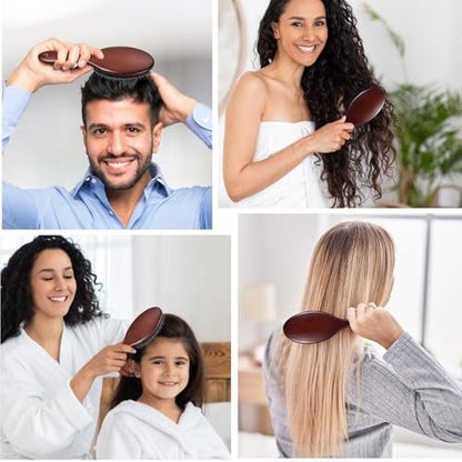 RAVEGO Boar Bristle Hair Brush – Natural Shine & Scalp Massage for Women, Men & Kids