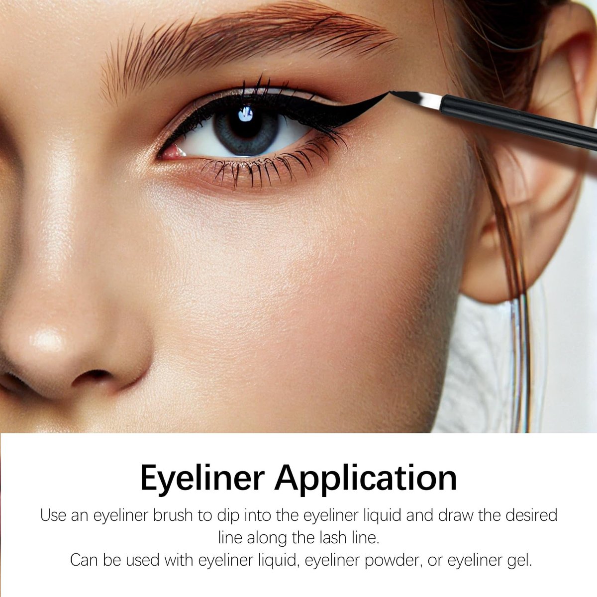 Jaasuee 100-Pack Black Disposable Eyeliner Brushes - Precision Cosmetic Eye Wands for Eyeliners, Lip Liners, and Detail Makeup - görsel 7
