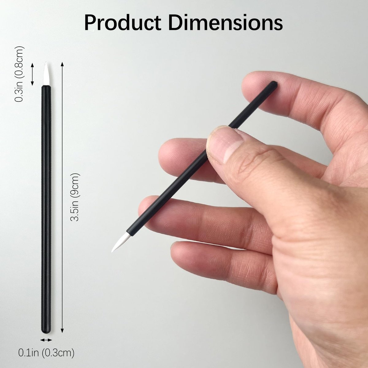 Jaasuee 100-Pack Black Disposable Eyeliner Brushes - Precision Cosmetic Eye Wands for Eyeliners, Lip Liners, and Detail Makeup - görsel 13