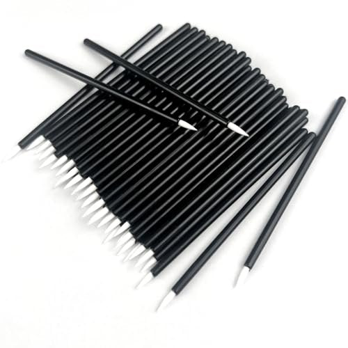 Jaasuee 100-Pack Black Disposable Eyeliner Brushes - Precision Cosmetic Eye Wands for Eyeliners, Lip Liners, and Detail Makeup - görsel 2