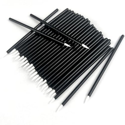 Jaasuee 100-Pack Black Disposable Eyeliner Brushes - Precision Cosmetic Eye Wands for Eyeliners, Lip Liners, and Detail Makeup