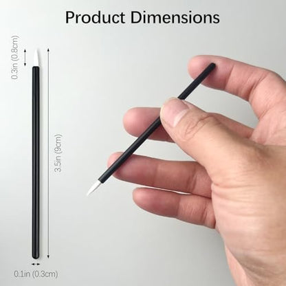 Jaasuee 100-Pack Black Disposable Eyeliner Brushes - Precision Cosmetic Eye Wands for Eyeliners, Lip Liners, and Detail Makeup