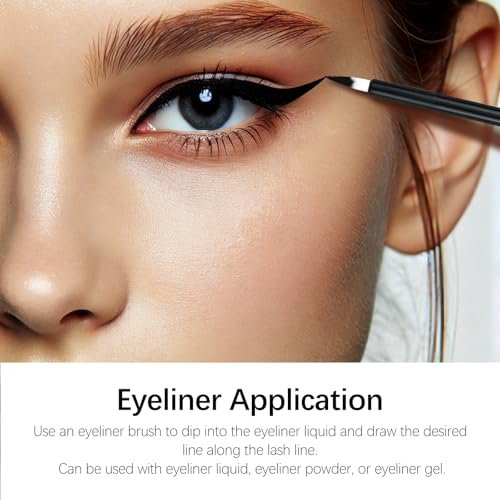 Jaasuee 100-Pack Black Disposable Eyeliner Brushes - Precision Cosmetic Eye Wands for Eyeliners, Lip Liners, and Detail Makeup - görsel 8
