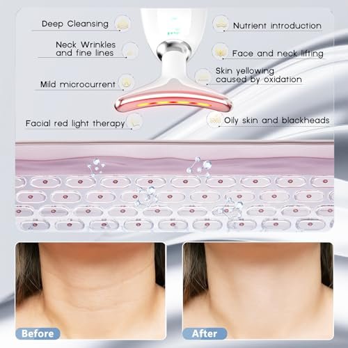 7-in-1 Face Massager Tool with Red Light Therapy for Face and Neck - Handheld Sculpting Wand for Skin Care Avelisse