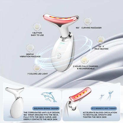 7-in-1 Face Massager Tool with Red Light Therapy for Face and Neck - Handheld Sculpting Wand for Skin Care Avelisse