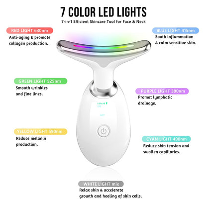 7-in-1 Face Massager Tool with Red Light Therapy for Face and Neck - Handheld Sculpting Wand for Skin Care Avelisse