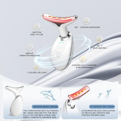 7-in-1 Face Massager Tool with Red Light Therapy for Face and Neck - Handheld Sculpting Wand for Skin Care Avelisse
