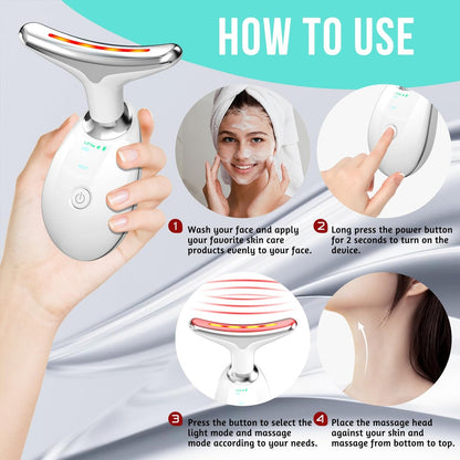 7-in-1 Face Massager Tool with Red Light Therapy for Face and Neck - Handheld Sculpting Wand for Skin Care Avelisse