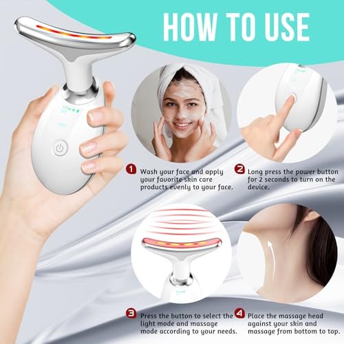 7-in-1 Face Massager Tool with Red Light Therapy for Face and Neck - Handheld Sculpting Wand for Skin Care Avelisse