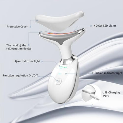 7-in-1 Face Massager Tool with Red Light Therapy for Face and Neck - Handheld Sculpting Wand for Skin Care Avelisse