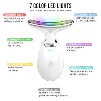 7-in-1 Face Massager Tool with Red Light Therapy for Face and Neck - Handheld Sculpting Wand for Skin Care Avelisse