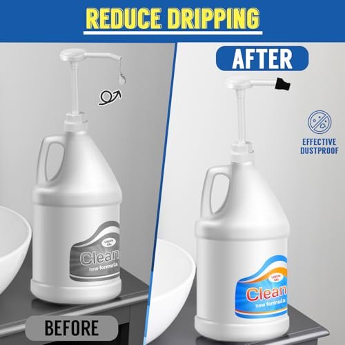 3 Pack 1 oz Pump for Large Gallon Bucket, 5 Gallon Pump Dispenser 38-400, Anti Dripping, with 50cm Extended Tube - Great for Shampoo, Conditioner, Laundry Detergent, Bleach, Oil & More Avelisse