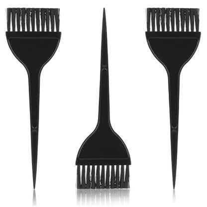 Professional Hair Dye Brush Set - 3 Pack Reusable Color Applicator for Salon & Home Use (Black)