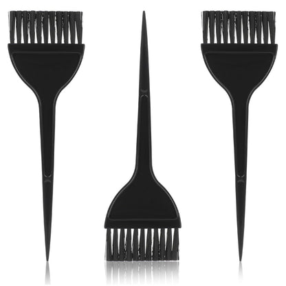 Professional Hair Dye Brush Set - 3 Pack Reusable Color Applicator for Salon & Home Use (Black)