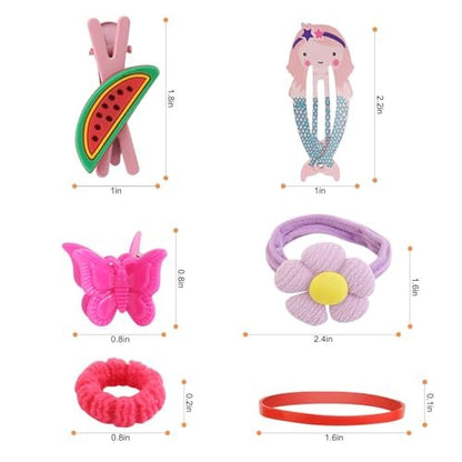 Toddler Girls Hair Accessories Kit - 158 Piece Colorful Hair Clips Set for Little Girls Ages 3-6