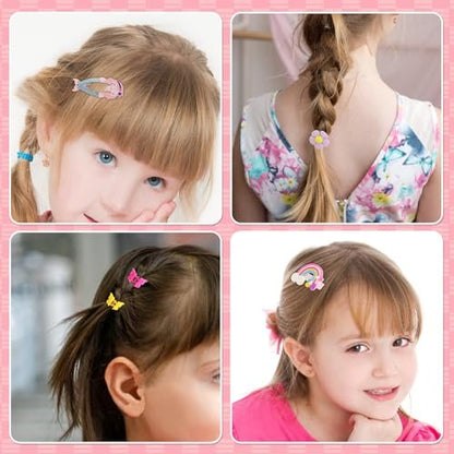 Toddler Girls Hair Accessories Kit - 158 Piece Colorful Hair Clips Set for Little Girls Ages 3-6