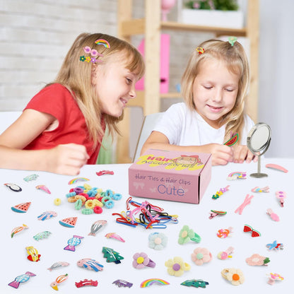 Toddler Girls Hair Accessories Kit - 158 Piece Colorful Hair Clips Set for Little Girls Ages 3-6