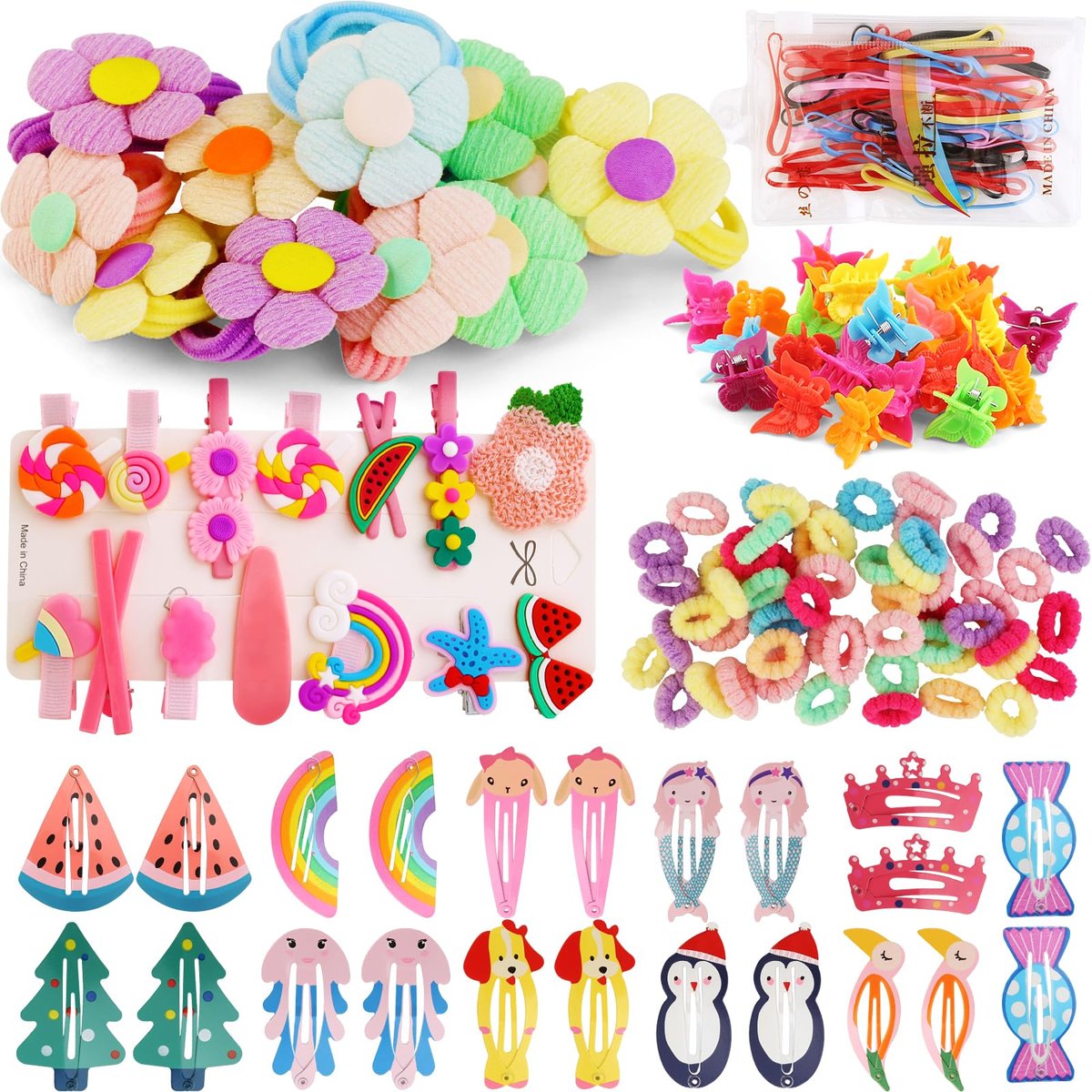 Toddler Girls Hair Accessories Kit - 158 Piece Colorful Hair Clips Set for Little Girls Ages 3-6 - görsel 1