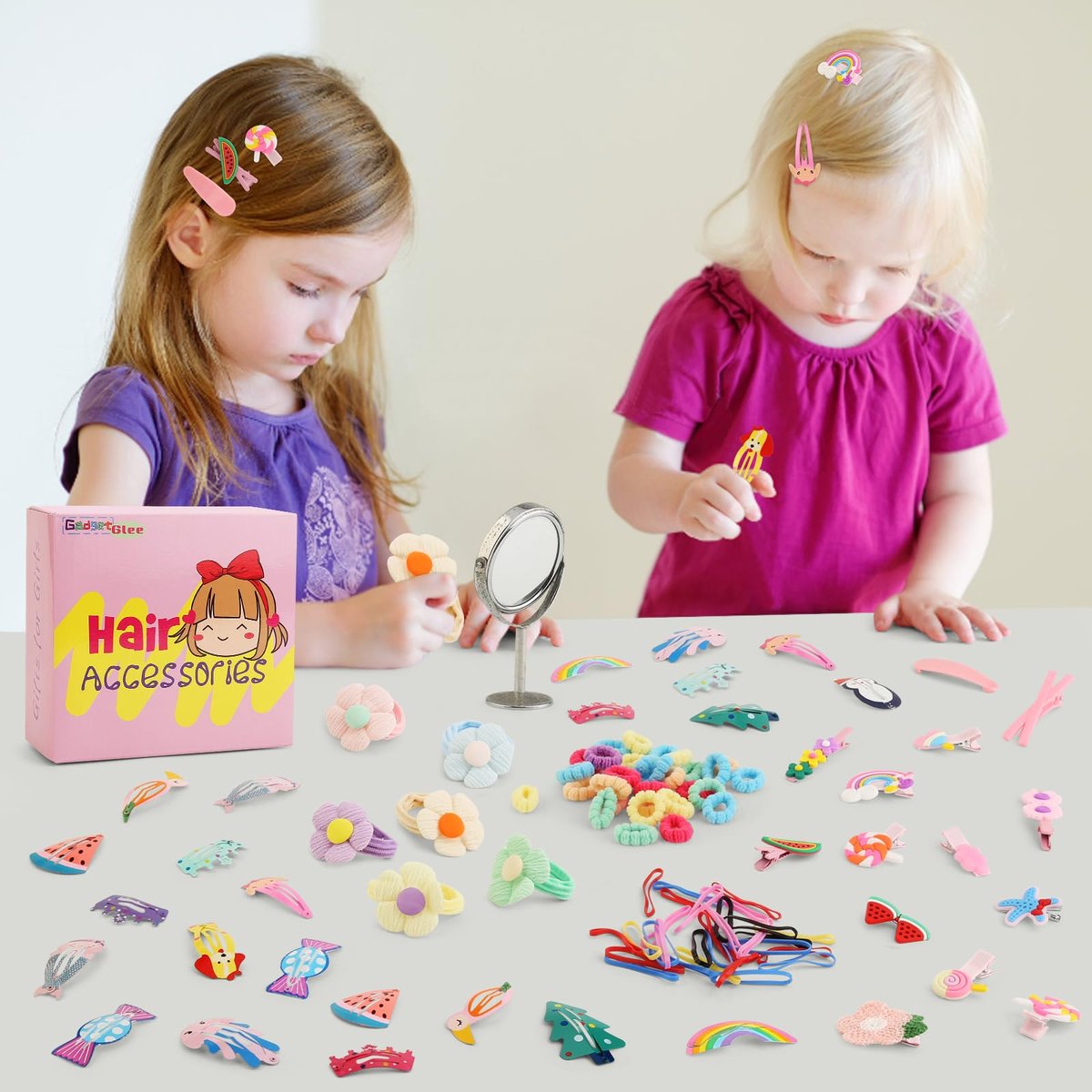 Toddler Girls Hair Accessories Kit - 158 Piece Colorful Hair Clips Set for Little Girls Ages 3-6 - görsel 15