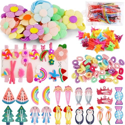 Toddler Girls Hair Accessories Kit - 158 Piece Colorful Hair Clips Set for Little Girls Ages 3-6 - görsel 2
