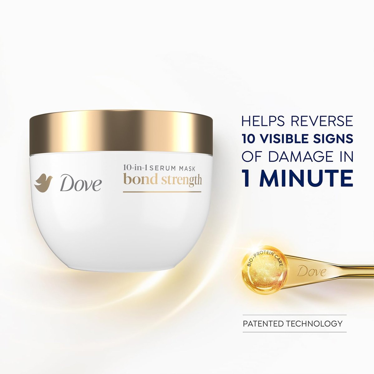 Dove Bond Strength Damage Therapy System – Shampoo, Conditioner, 10-in-1 Shield Serum & Peptide Mask – 4 Piece Set for Hair Repair and Anti-Frizz Avelisse