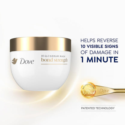 Dove Bond Strength Damage Therapy System – Shampoo, Conditioner, 10-in-1 Shield Serum & Peptide Mask – 4 Piece Set for Hair Repair and Anti-Frizz Avelisse