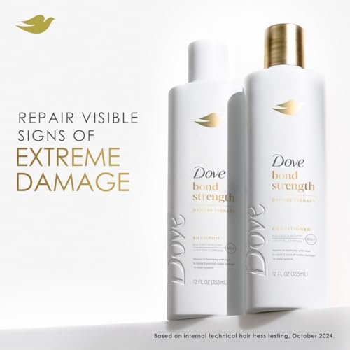 Dove Bond Strength Damage Therapy System – Shampoo, Conditioner, 10-in-1 Shield Serum & Peptide Mask – 4 Piece Set for Hair Repair and Anti-Frizz Avelisse
