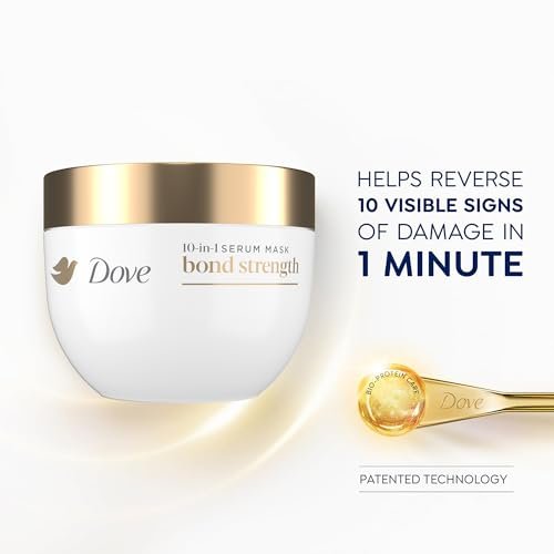 Dove Bond Strength Damage Therapy System – Shampoo, Conditioner, 10-in-1 Shield Serum & Peptide Mask – 4 Piece Set for Hair Repair and Anti-Frizz Avelisse