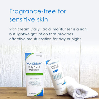 Vanicream Daily Facial Moisturizer with Ceramides and Hyaluronic Acid – Sensitive Skin, 3 fl oz (Pack of 2) Avelisse