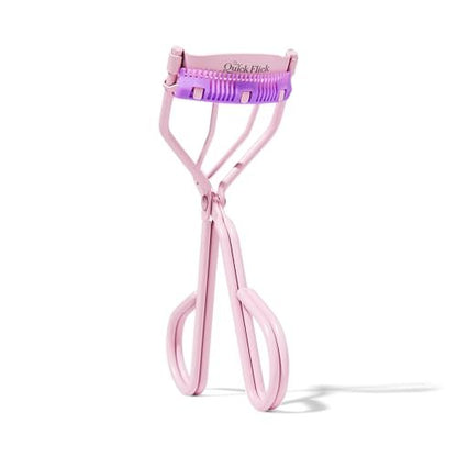 THE QUICK FLICK Eyelash Curler - Stainless Steel with Comb, Pink, Travel-Friendly for Separated & Curled Lashes Avelisse