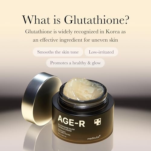 Medicube AGE-R Glutathione Glow Capsule Facial Cream – Instant Lifting Moisturizer with Collagen Peptide for Hydrating Glow, Improves Blemishes & Uneven Skin Tone – Korean Skin Care 1.69 fl.oz Avelisse