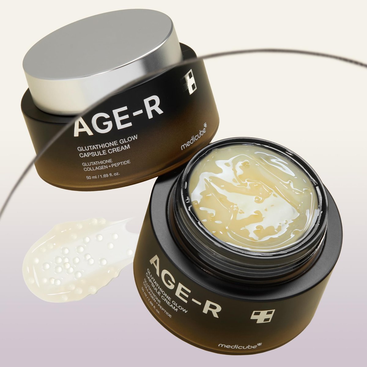 Medicube AGE-R Glutathione Glow Capsule Facial Cream – Instant Lifting Moisturizer with Collagen Peptide for Hydrating Glow, Improves Blemishes & Uneven Skin Tone – Korean Skin Care 1.69 fl.oz Avelisse
