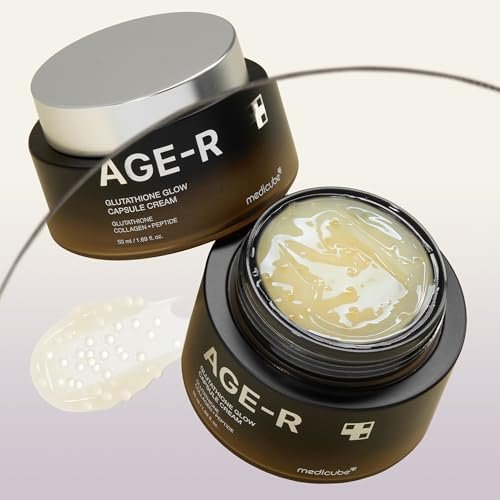 Medicube AGE-R Glutathione Glow Capsule Facial Cream – Instant Lifting Moisturizer with Collagen Peptide for Hydrating Glow, Improves Blemishes & Uneven Skin Tone – Korean Skin Care 1.69 fl.oz Avelisse