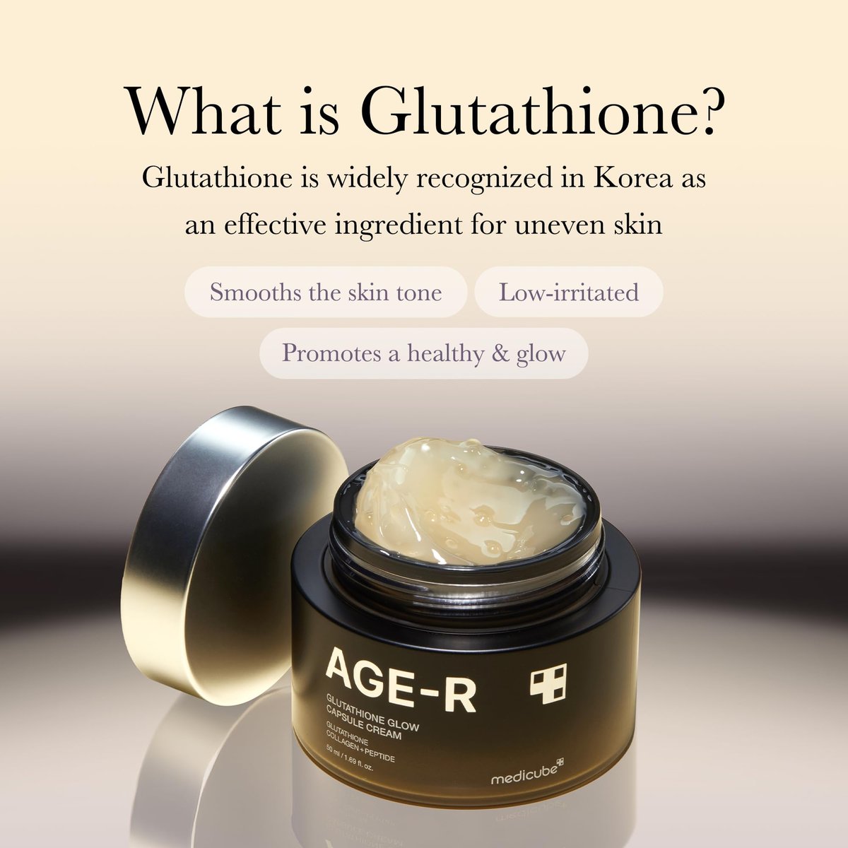 Medicube AGE-R Glutathione Glow Capsule Facial Cream – Instant Lifting Moisturizer with Collagen Peptide for Hydrating Glow, Improves Blemishes & Uneven Skin Tone – Korean Skin Care 1.69 fl.oz Avelisse