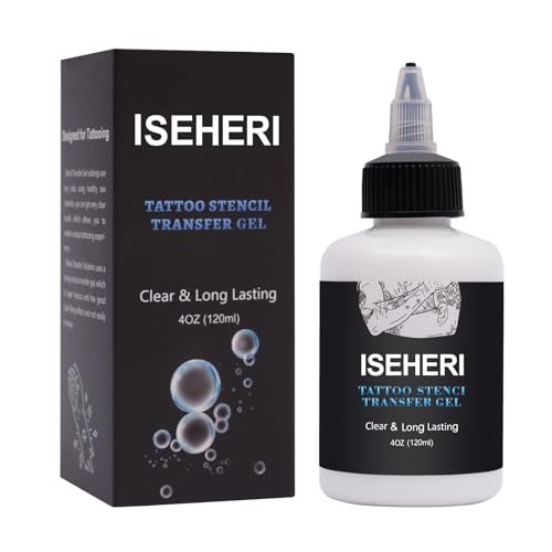 ISEHERI Tattoo Transfer Gel, 4oz Stencil Cream - Fast & Clear Long Lasting Solution for Tattoo Artists - Supplies - görsel 2