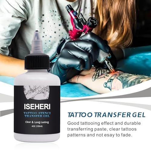 ISEHERI Tattoo Transfer Gel, 4oz Stencil Cream - Fast & Clear Long Lasting Solution for Tattoo Artists - Supplies - görsel 8