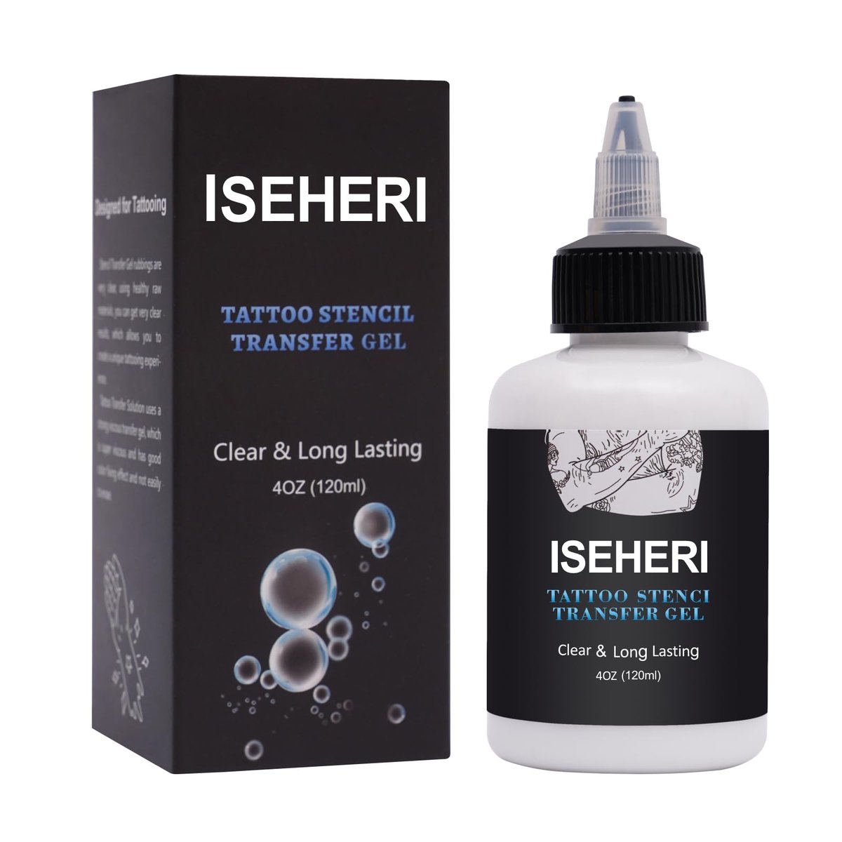 ISEHERI Tattoo Transfer Gel, 4oz Stencil Cream - Fast & Clear Long Lasting Solution for Tattoo Artists - Supplies - görsel 1