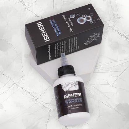 ISEHERI Tattoo Transfer Gel, 4oz Stencil Cream - Fast & Clear Long Lasting Solution for Tattoo Artists - Supplies
