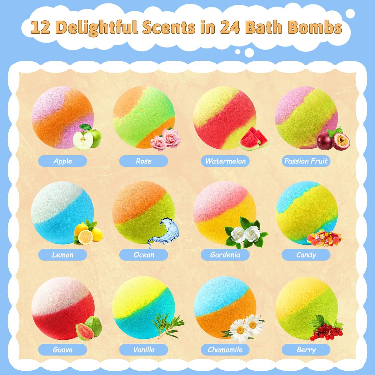JuraFizz 24-Pack Bath Bombs for Kids with Surprise Inside – Puppy & Cat Toys, Child-Safe Natural Fizzies for Girls and Boys, Birthday Party Favors Avelisse