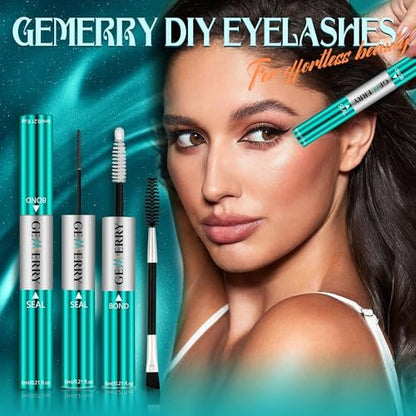 GEMERRY Lash Bond and Seal Waterproof 12ml Eyelash Glue for Clusters – Long Lasting 72-96 Hours, At-Home Use