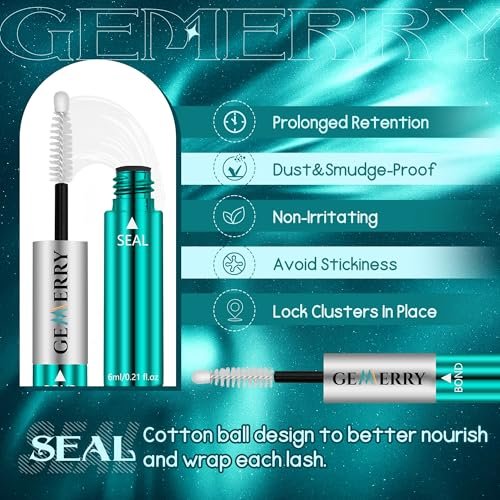 GEMERRY Lash Bond and Seal Waterproof 12ml Eyelash Glue for Clusters – Long Lasting 72-96 Hours, At-Home Use - görsel 8
